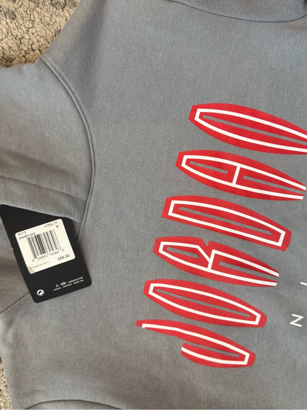 Nike Jordan Boys Medium Gray Pullover Hoodie NWT - Picture 3 of 6